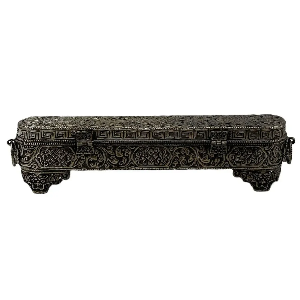 Vintage Silver Plate Incense Holder Trinket Jewelry Box 11